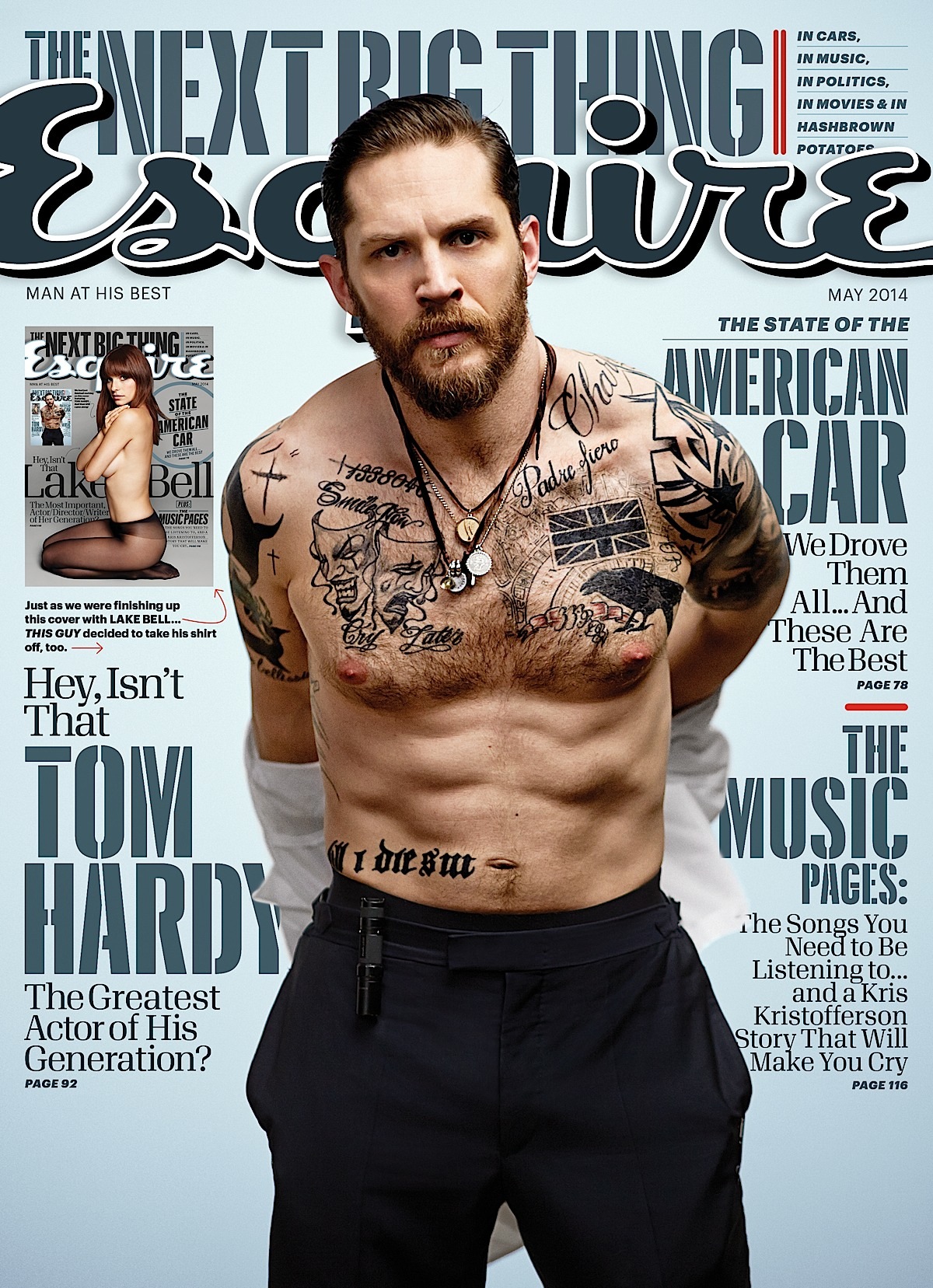 Lake Bell And Tom Hardy Both Topless For Esquire 