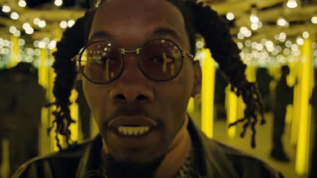 Offset raps in a video