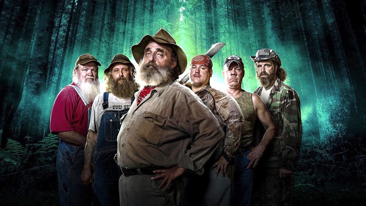 Mountain Monsters cast members Jeff Headlee, Joseph “Huckleberry” Lott, John “Trapper” Tice, Jacob “Buck” Lowe, William “Wild Bill” Neff and Willy McQuillian