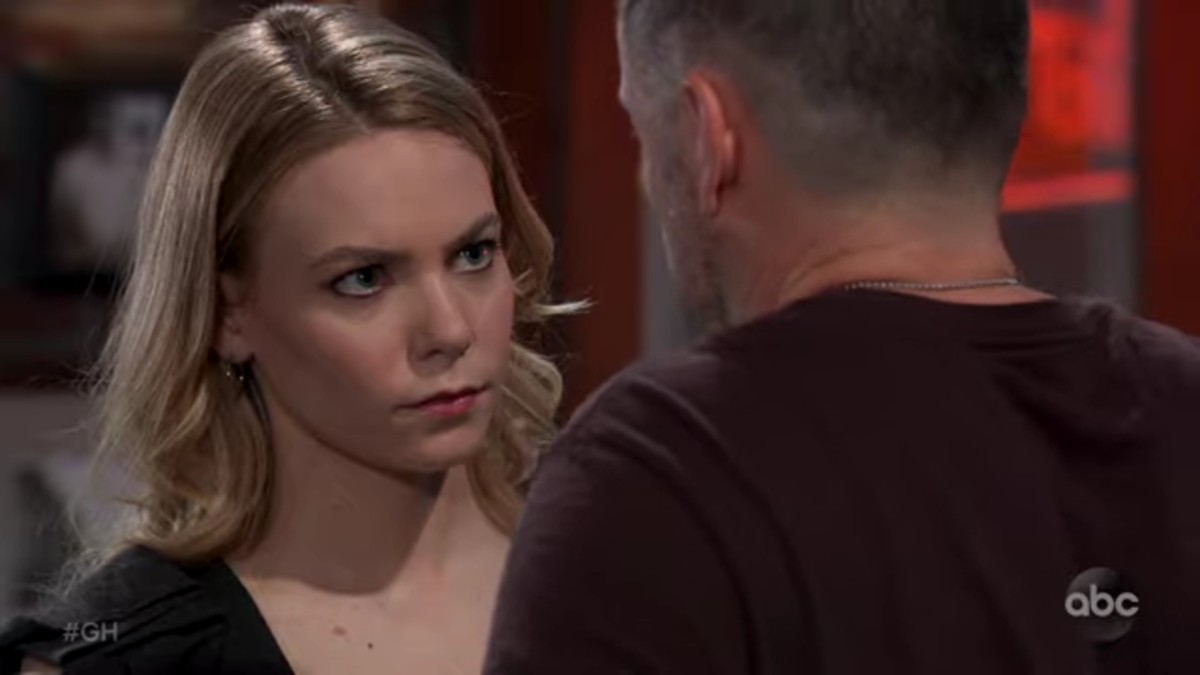Chloe Lanier and William deVry as Nelle and Julian on General Hospital.