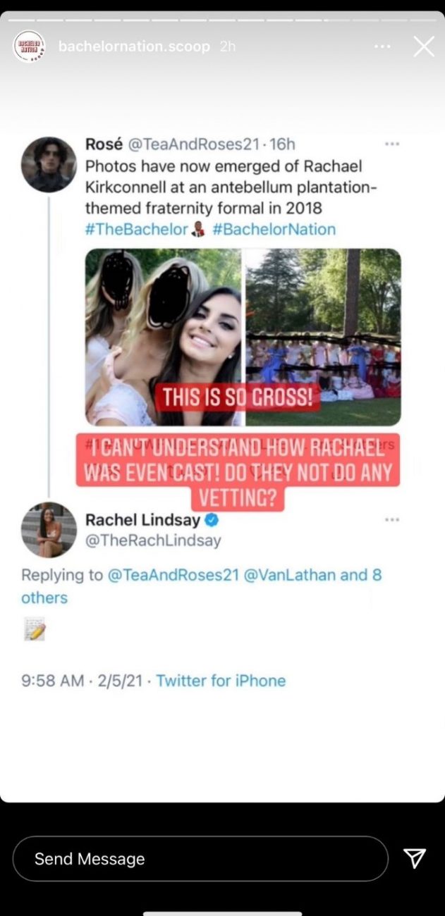 Rachael Kirkconnell has The Bachelor fans outraged over old photos