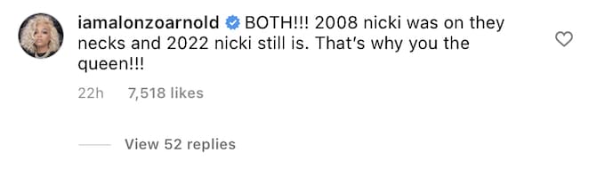 Alonzo Arnold's comment on Nicki Minaj's post