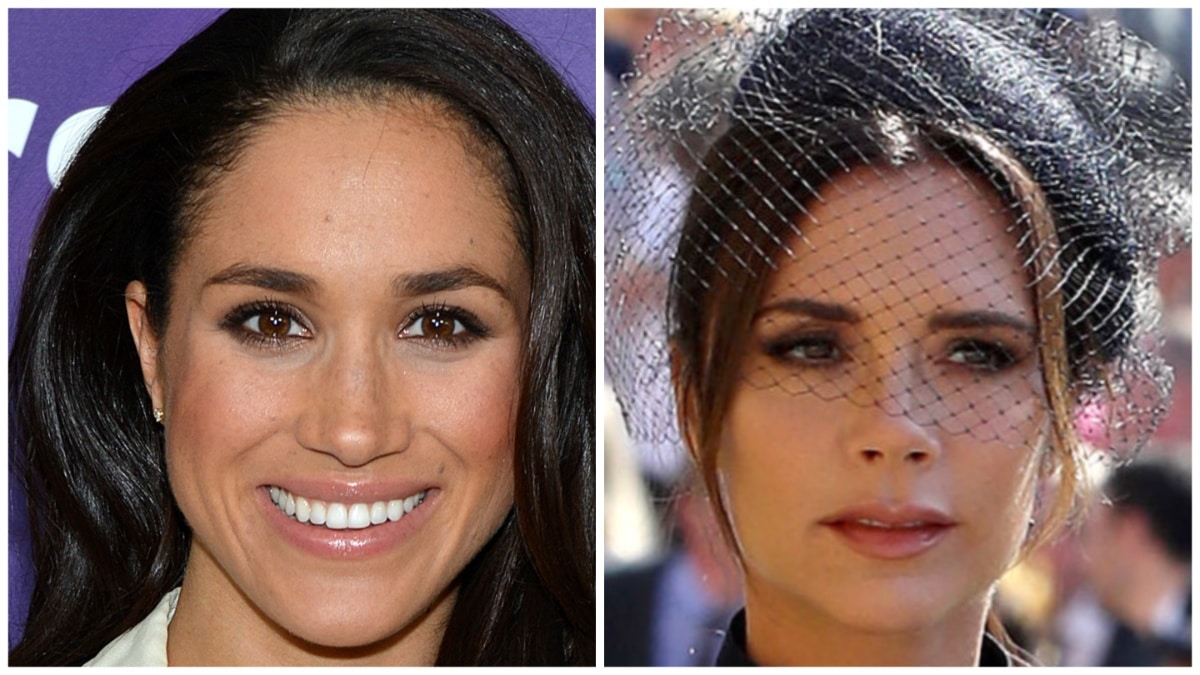 Meghan Markle and Victoria Beckham at separate events.