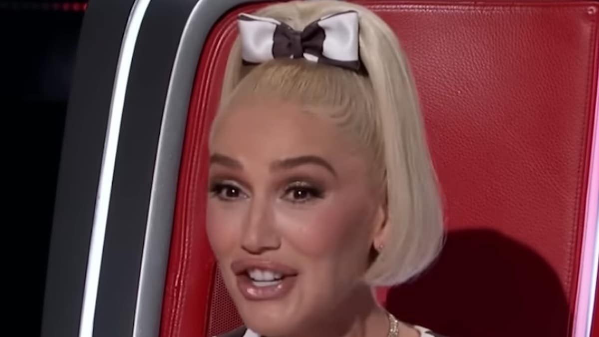 gwen stefani face shot from the voice season 24 on nbc