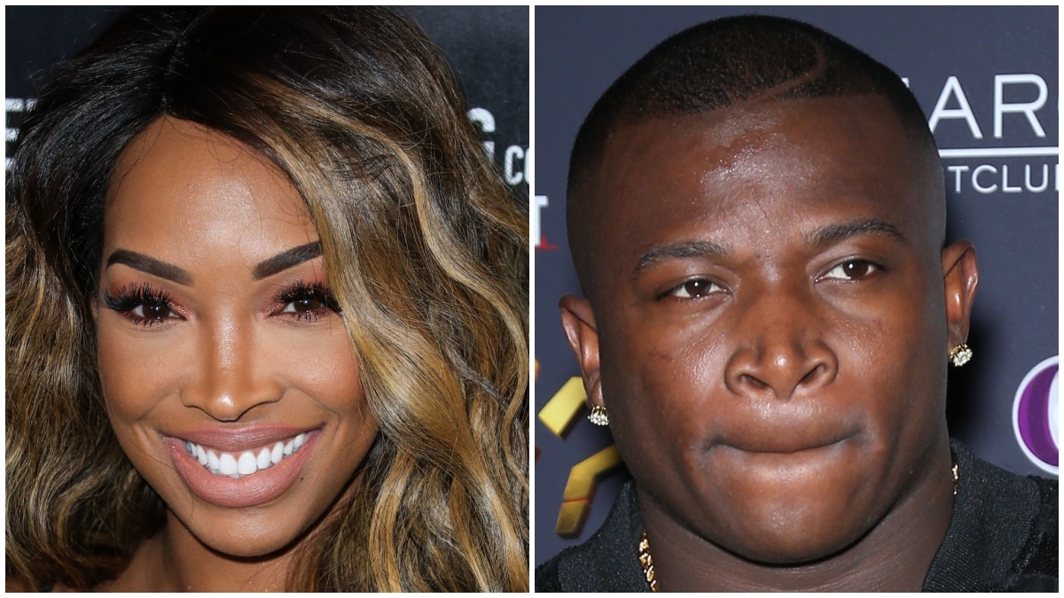 (l-r): Exes Malika Haqq and O.T. Genasis posing at separate events.