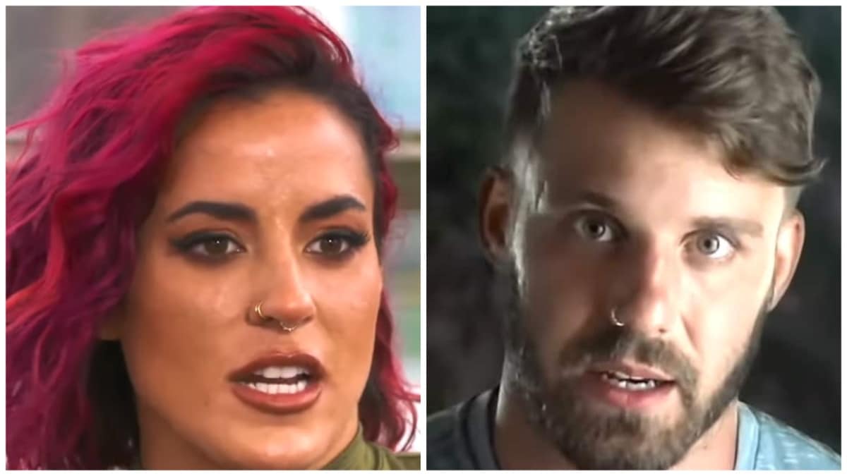 cara maria sorbello and paulie calafiore face shots from mtv the challenge