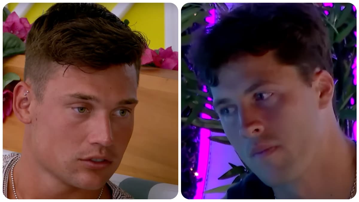 Aaron Evans and Rob Bausch on Love Island.