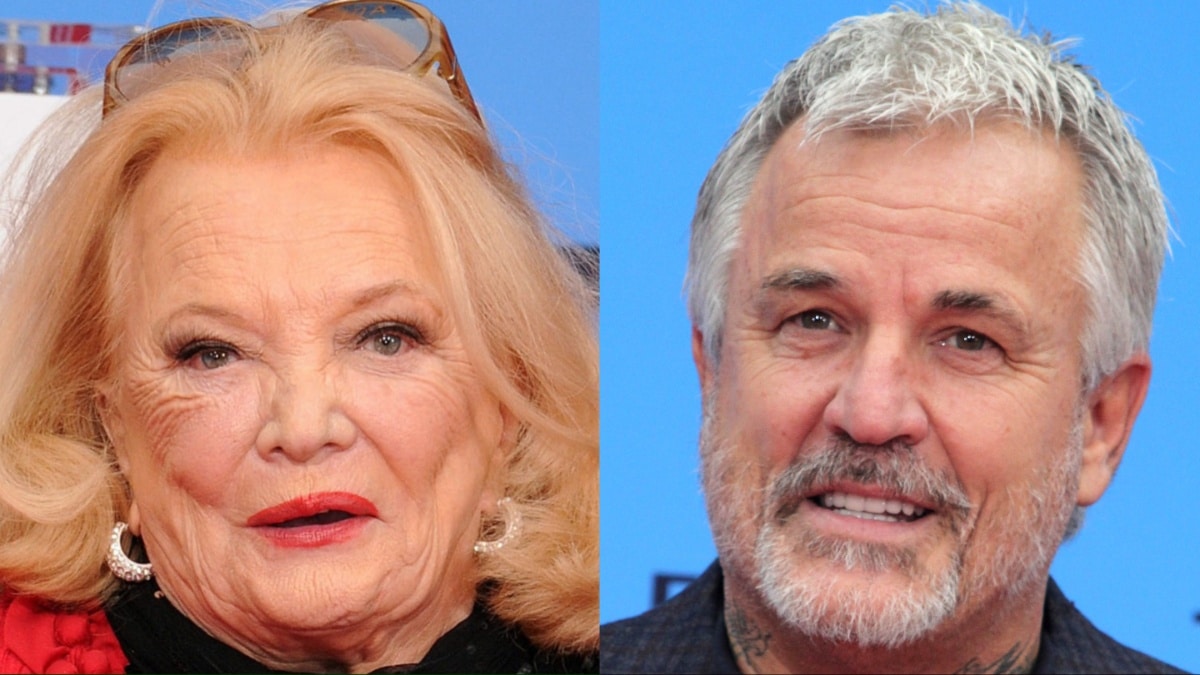 Gena Rowlands and her son, Nick Cassavetes, at different Hollywood events.