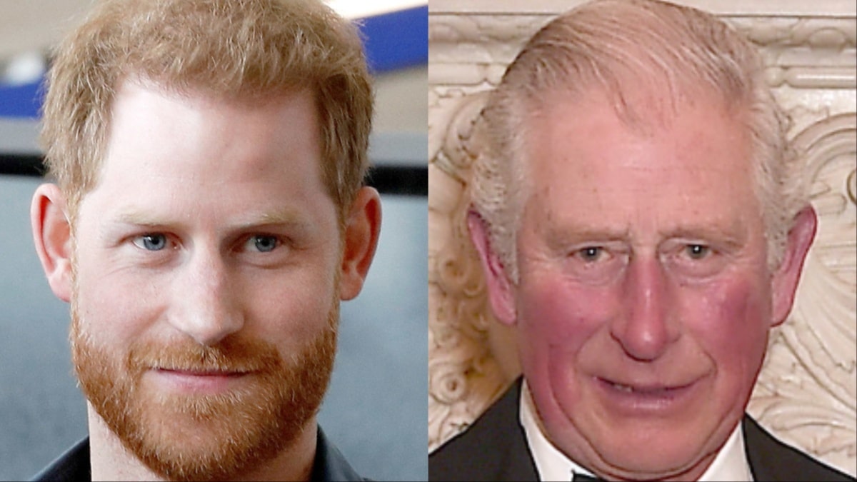 Prince Harry and King Charles at different events