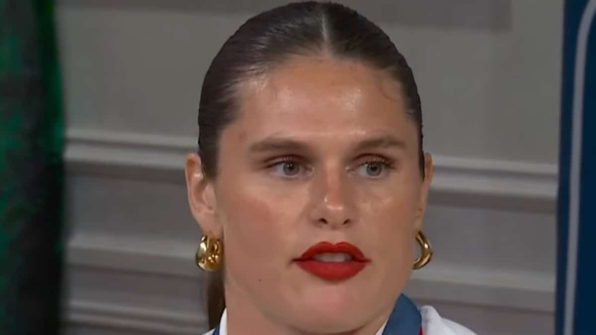 olympic medalist ilona maher face shot from nbc peacock 2024 olympics interview video