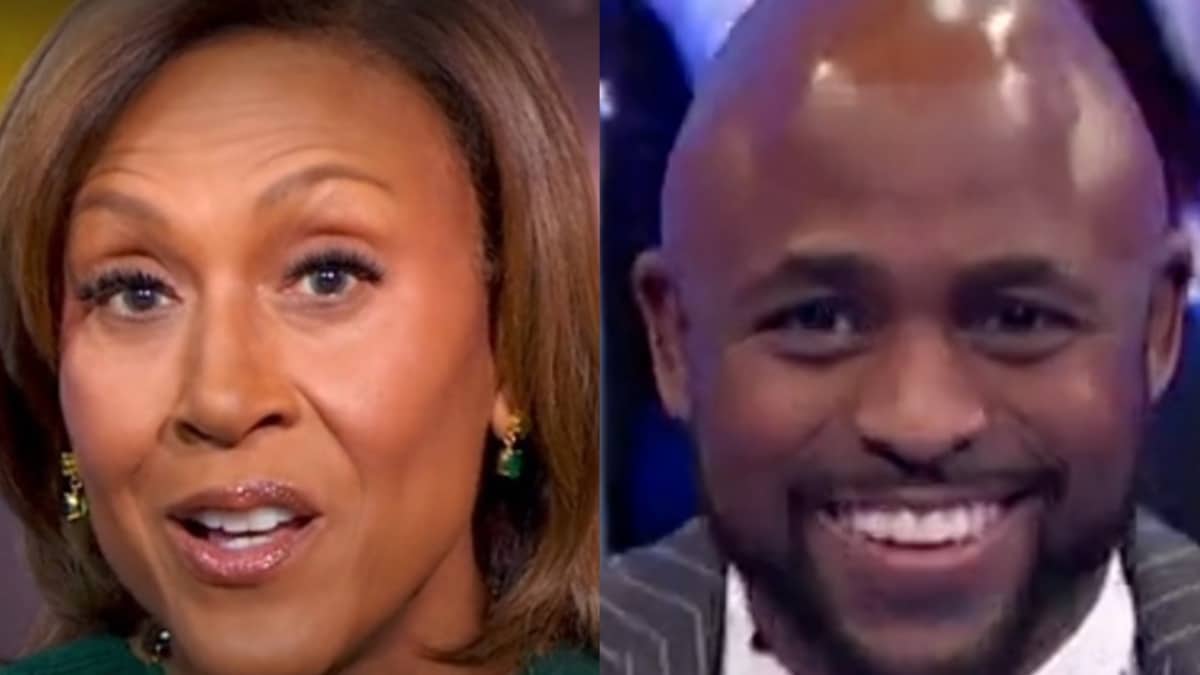 robin roberts and wayne brady face shots from good morning america and lets make a deal