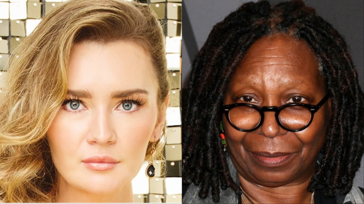 Anna Delvey and Whoopi Goldberg at different events