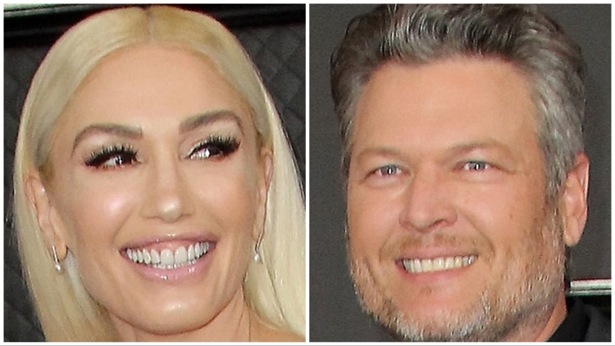 gwen stefani and blake shelton face shots from 62nd Annual GRAMMY Awards held at Staples Center