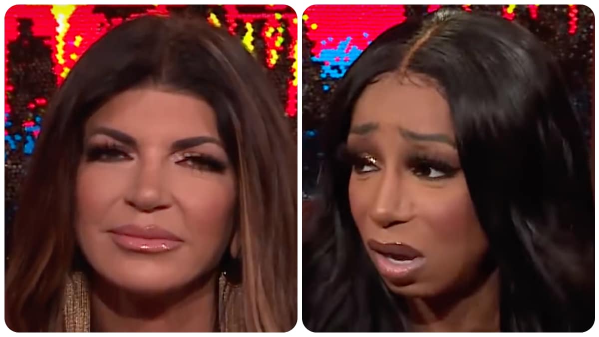 Teresa Giudice and Tiffany Pollard on WWHL.