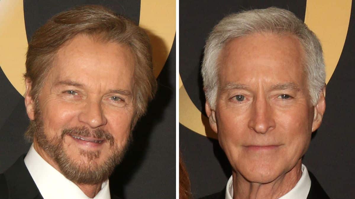 Stephen Nichols and Drake Hogestyn on the red carpet