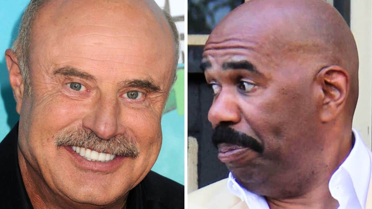 dr. phil mcgraw at The Forum and steve harvey at the Hollywood Walk of Fame