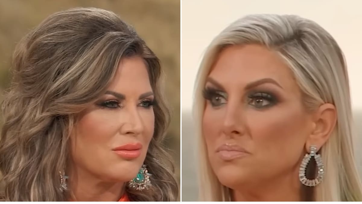 RHOC costars Emily Simpson and Gina Kirschenheiter Season 17 reunion