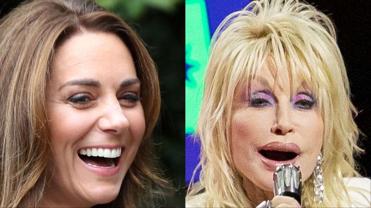 Kate Middleton and Dolly Parton at separate events