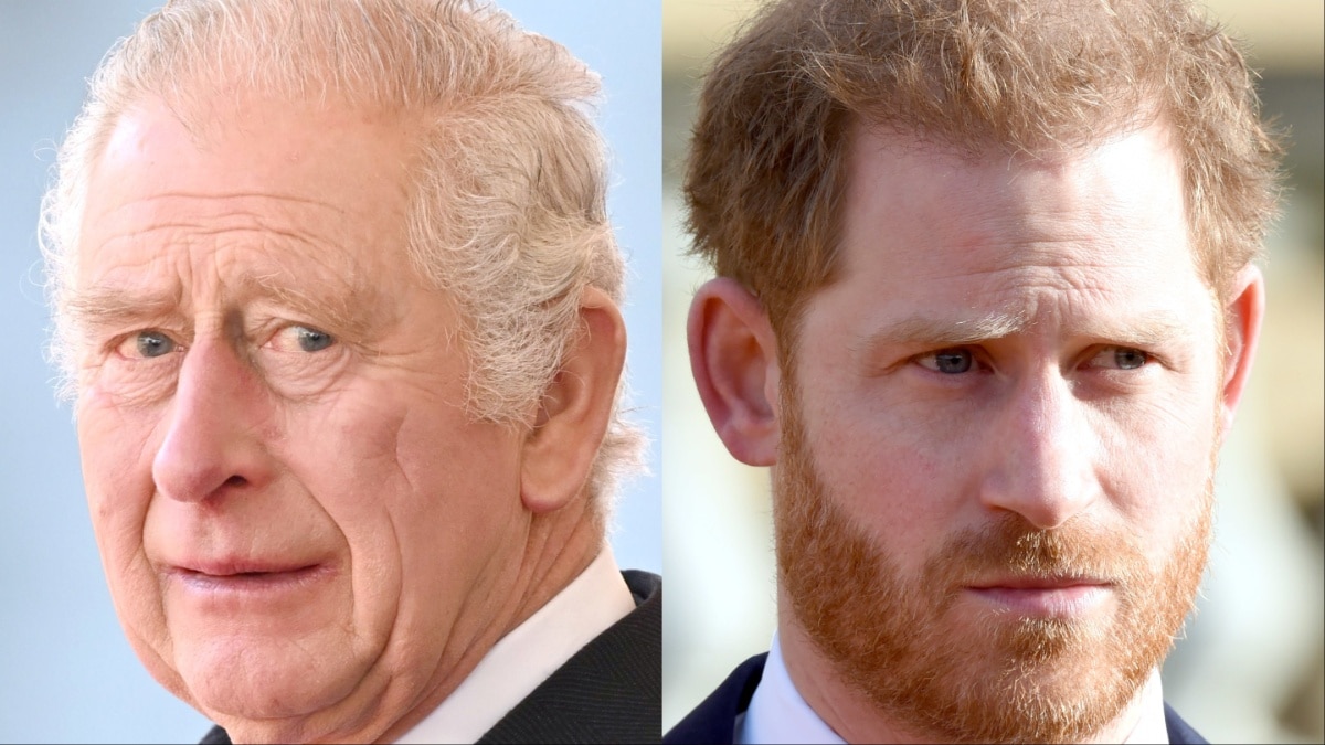 King Charles and Prince Harry at separate events