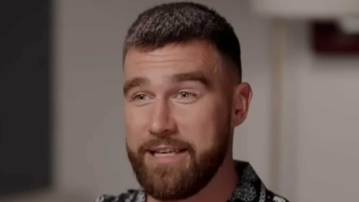 travis kelce face shot from abc good morning america interview in 2024