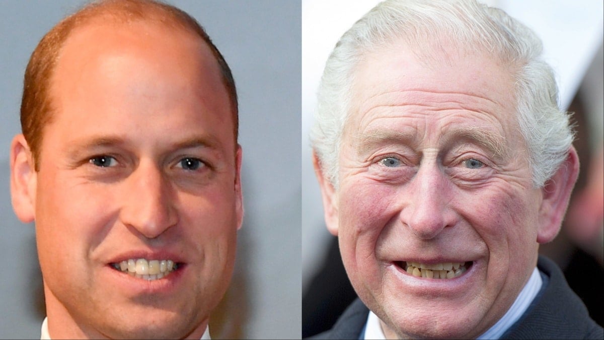 Prince William and King Charles at different events.