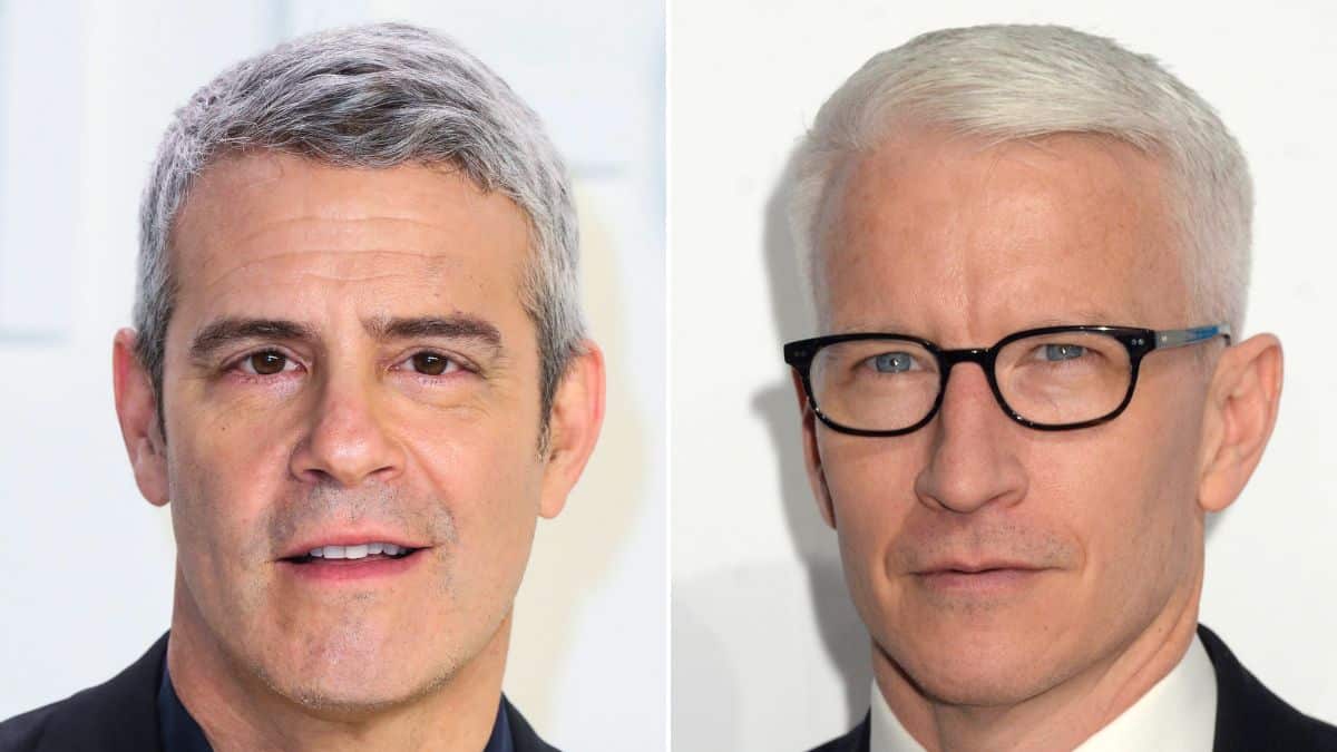 Anderson Cooper at The 2016 Billboard Women in Music event; Andy Cohen arrives at the Tom Ford 2020 fashion show