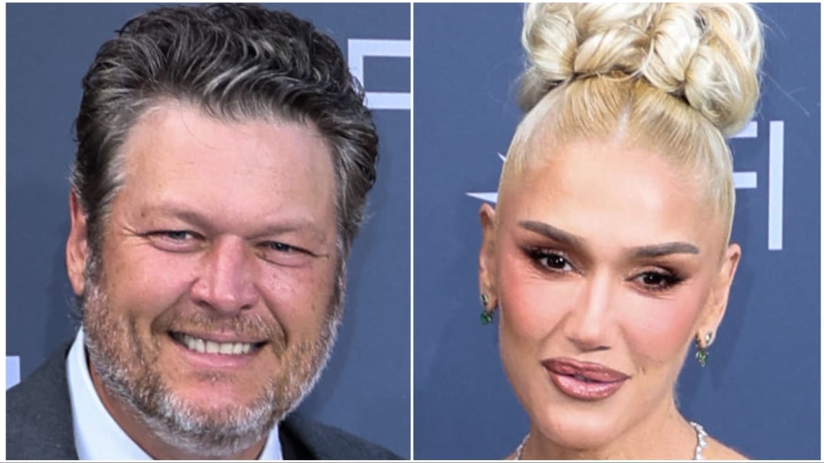 blake shelton and gwen stefani face shots from 48th Annual AFI Life Achievement Award Honoring Julie Andrews in 2022