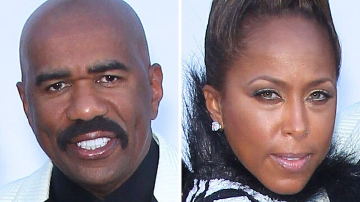 steve and marjorie harvey pose on the red carpet in las vegas